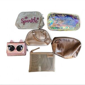 Lot of 6 Name Brand Mini Bags, wallets & cosmetic bags